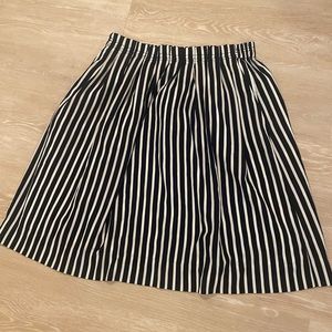 Navy Stripped Midi Skirt